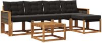vidaXL Acacia Hout Loungeset 6-delig Naturel en Zwart