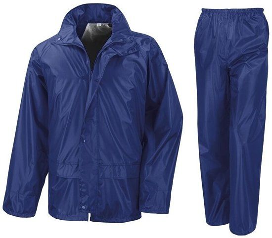 Result Regenpak winddicht kobalt blauw voor meisjes - Regenjas / regenbroek - Regenkleding voor kinderen XL (152-164)