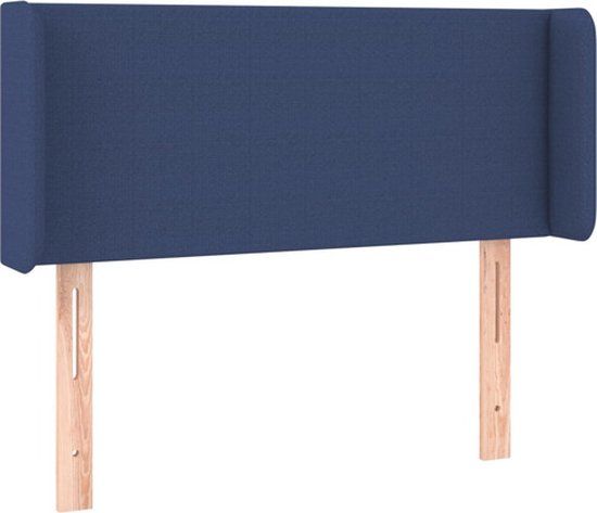 vidaXL Hoofdbord met randen 83x16x78/88 cm stof blauw