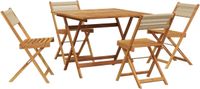 vidaXL 5-delige Tuinset Polypropeen en Massief Hout Beige