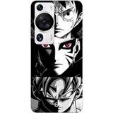 Huawei P60 Pro Sangoku Naruto Luffy één stuk Dragon Ball Z fond noir et blanc, anime manga Maniacase