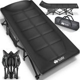 tillvex® Campingbed, inklapbaar, met draagtas, tot 280 kg, extra breed, veldbed, karperligstoel voor buiten en binnen, opvouwbaar logeerbed, tuin, camping, vissen, festival, reizen