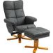 Fauteuil inclinable avec repose-pieds, dossier inclinable à 145°, pivotant à 360°, similicuir, gris foncé