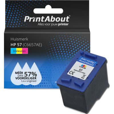 PrintAbout Huismerk HP 57 (C6657AE) Inktcartridge - 3 Kleuren - Compatibel
