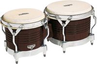 LP Latin Percussion M201 Matador Wood Bongos Dark Brown Chrome