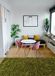 Ottoman Shaggy tapijt, gemengd vacht, groen, 0,70 x 1,40 cm