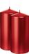 Wiedemann Cilinderkaars/stompkaars - 2x - metallic rood - 12 x 6 cm - 33 branduren