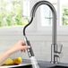 Unyqoos® Robinet de cuisine moderne avec douchette extractible et fonction pivotante à 360 degrés