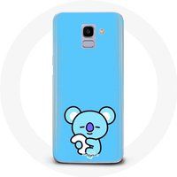 Maniacase Hoesje voor Samsung Galaxy A6 2018 Bangtan BTS BT21 Koya RM blauwe achtergrond