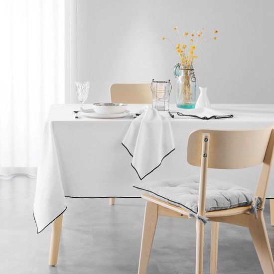 Livetti Tafelkleed Table Cloth 140x240cm Mistraline Wit - Katoen - Rechthoekig