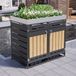 STILVORA Containerberging – Met Plantenbak En Dubbele Vakken – Afmetingen Zie Maattekening – IJzer – Zwart – Voor Tuin En Terras – Afsluitbaar