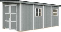 Timbela M940B-CAVERN STEEL - LP SmartSide Tuinhuis op houtbasis - 11,47 m² - 530x248xH231 cm - zonder vloer en zijwand (totaal 3 wanden) met verf