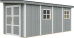 Timbela M940B-CAVERN STEEL - LP SmartSide Tuinhuis op houtbasis - 11,47 m² - 530x248xH231 cm - zonder vloer en zijwand (totaal 3 wanden) met verf
