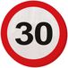Merkloos / Sans marque 40x Papieren servetjes 30 jaar verkeersbord thema feestartikelen 33 cm rond