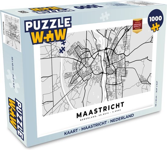 MuchoWow Puzzel Kaart - Maastricht - Nederland - Legpuzzel - Puzzel 1000 stukjes volwassenen