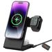 Reagle Qi2 3-in-1 oplader, 25W, inklapbaar, magnetische oplader, compatibel met iPhone 17–12, Apple Watch, AirPods en Samsung Galaxy, zwart