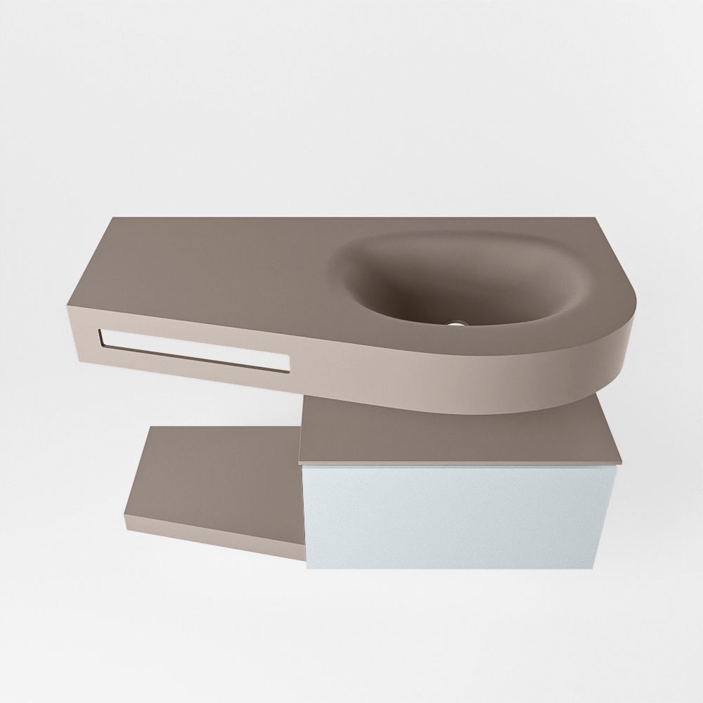 Mondiaz Riva Dulcet badkamermeubel rechts 100cm Smoke Clay