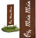 Merkloos / Sans marque Relaxdays Tuindecoratie - Moin Moin - bruin - 115x28x1.5 cm - Metaal