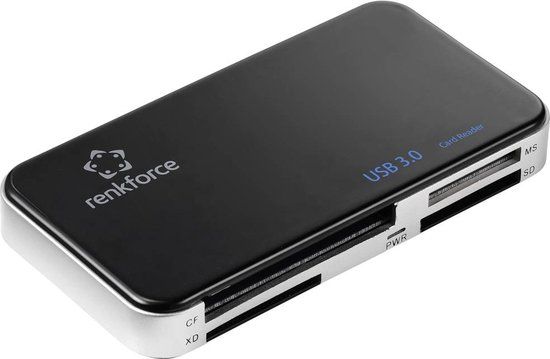 Renkforce RF-PCR-350 Externe geheugenkaartlezer USB-A 3.0 Zwart