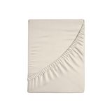 Zer0bed, Hoeslaken voor Frans bed, effen, 100% katoen, maxi-hoek 30 cm, voor Frans bed, ivoor, 130 x 200 cm