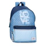 Pepe Jeans Noni Denim schoolrugzak, aanpasbaar aan trolley, 39,6 cm, blauw