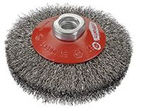 Osborn 2514161 AR0002514161 haakse slijper 125 mm, kegelborstel D125x10 mm schroefdraad M14x2,0 gegolfde staaldraad 0,30 mm TÜV getest, rood