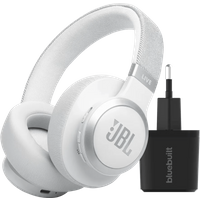 JBL Live 770NC White + BlueBuilt Quick Charge Charger with USB