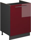 Vicco Wastafelkast Fame-Line, Bordeauxrode hoogglans/Antraciet, 60 cm