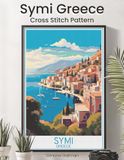Symi Greece Cross Stitch Pattern: A Full Coverage Greek Island Travel Poster for Immersive Stitching with Colour and Mono Charts, 14-Brand Thread Conversion and Beginner Instructions