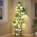 Unyqoos® Élégant support de plantes en métal avec lumière de culture et huit étagères pour usage intérieur