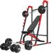 Marbo Sport Banc d'haltères MH8 avec supports d'haltères multiniveaux - Set d'haltères de 113 kg avec disques en caoutchouc
