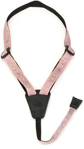 D'Addario Cradle Ukulele Strap - Paisley, Pink/Green