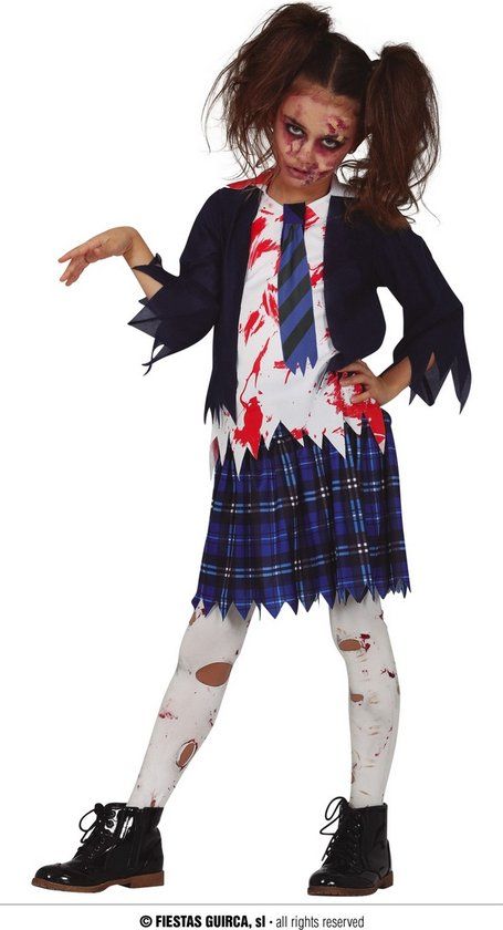 Fiestas Guirca Zombie Schoolmeisje Verkleedpak - Maat 110 (5-6 Jaar)