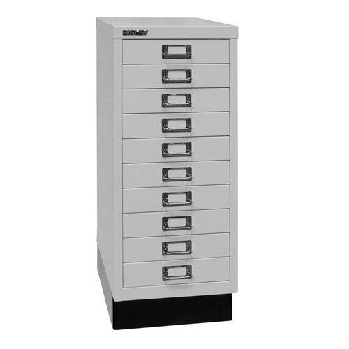 Bisley MultiDrawer 29-serie met sokkel - 10 laden - DIN A4 - metaal - 645 lichtgrijs - 38 x 27,9 x 67 cm