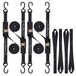 Ayaport Cam Buckle Tie Down Straps 4 x 1000 kg Breaksterkte beveiligingsriemen met S-haken voor motorfiets, kajak, auto, vrachtwagen, boot, dirtbike, verpakking van 4 (1,8 m x 2,5 cm)