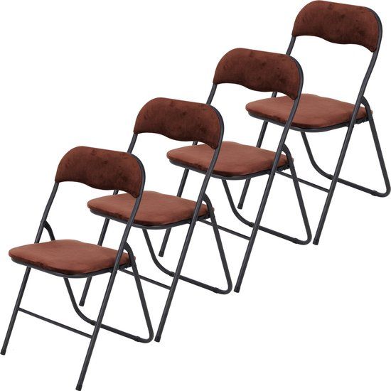 Infinity Goods Klapstoelen - Set van 4 - Bruin