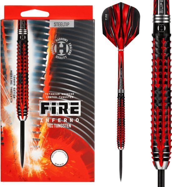 Harrows Fire Inferno 90% - 22 Gram Dartpijlen - Zwart/Rood