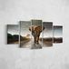 Homemania Afbeelding olifant 5 dieren per woonkamer, meerkleurig, 100 x 3 x 60 cm, HM205PKNV-21, polyester, hout