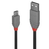 LINDY 36731 USB-kabel 0,5 m Zwart, Grijs