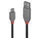 LINDY 36731 USB-kabel 0,5 m Zwart, Grijs