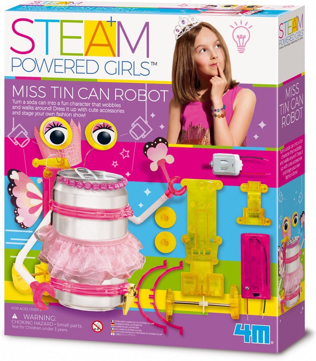 4M Miss Robot uit blik - Multicolor