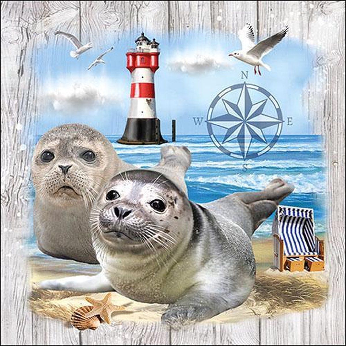 Ambiente Seal Couple papieren servetten - 8712159172416