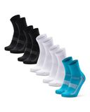 DANISH ENDURANCE Korte Sport Sokken - Lichte Compressie - Anti Blaren - 5-paar - Meerkleurig - Maat 43-47