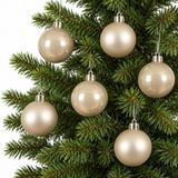 Decoris Boules de Noël - 24 pièces - Champagne - 8 cm - Plastique - Mat et Brillant