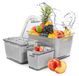 Omgoods - Set de récipients de conservation alimentaire - Organiseur de réfrigérateur 3 pièces (0,5 L + 1,7 L + 4,5 L)
