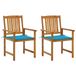 VidaXL Tuinstoelen 2 stuks met kussens massief acaciahout
