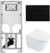 Geberit QeramiQ Dely Toiletset - Diepspoel - Rimless - Geberit UP320 Inbouwreservoir - Mat Zwart Bedieningsplaat