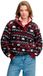 Superdry Super Soft Printed Henley Sweatshirt Burgundy Mini Aztec AOP Femme