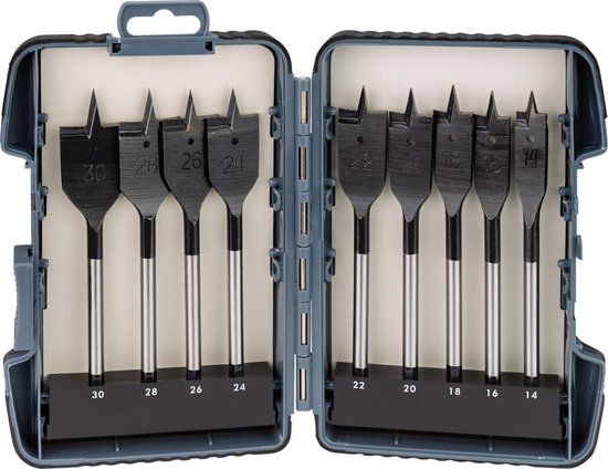 Makita P-80802 Speedborenset 9-Delig - Platte Houtboren - 1/4 ZK Vorm E