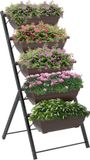 Homcom Bloemenstandaard - Staal - 55x63x120cm - Bruin
